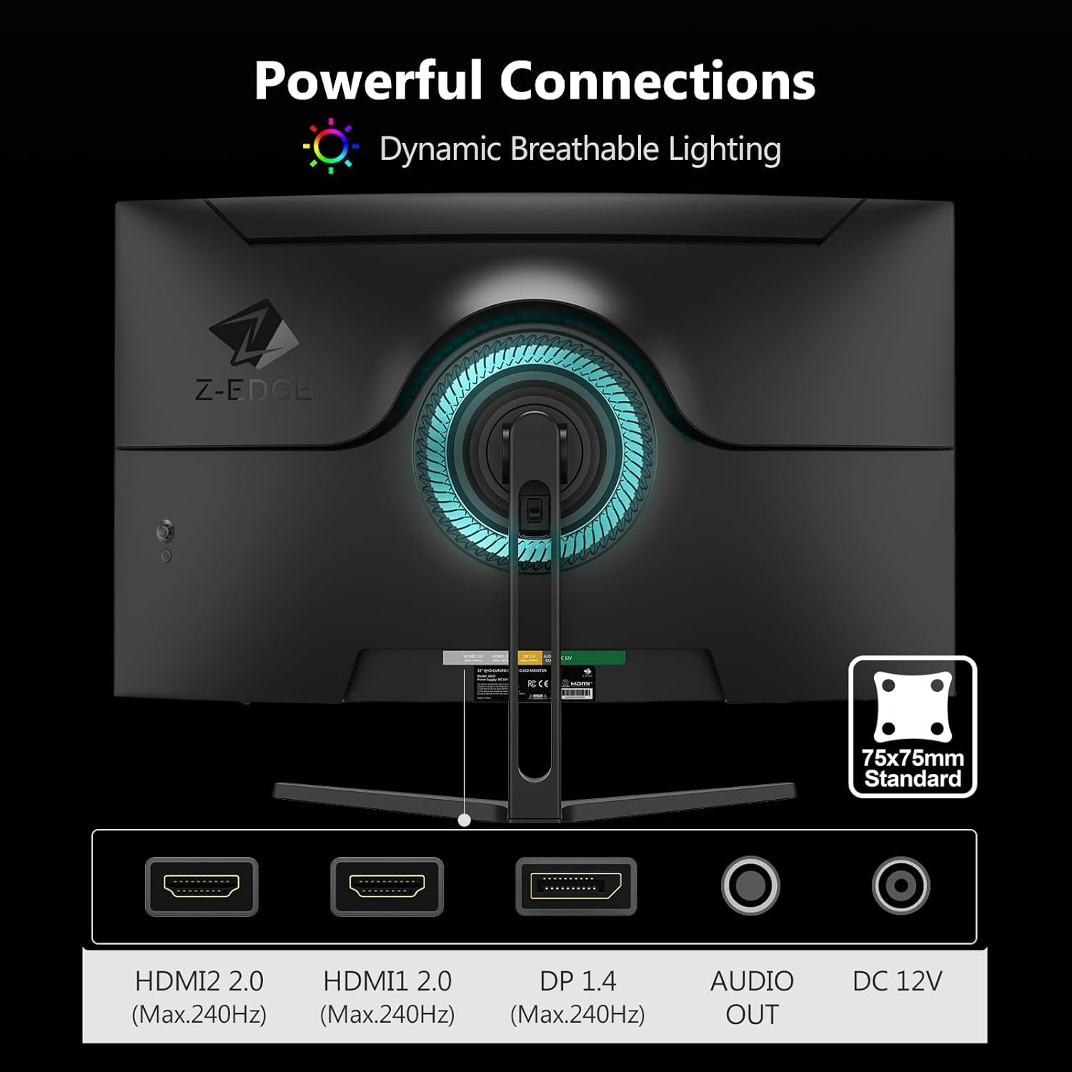 Z-Edge 32 Inch Curved PC Gaming Monitor, FHD 1080P 240Hz Curved Monitor,1500R Computer Monitor, MPRT 1Ms Monitor, Freesync, Low Blue Light, UG32P 1X DP and 2X HDMI