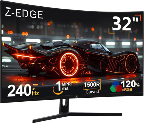 Z-Edge 32 Inch Curved PC Gaming Monitor, FHD 1080P 240Hz Curved Monitor,1500R Computer Monitor, MPRT 1Ms Monitor, Freesync, Low Blue Light, UG32P 1X DP and 2X HDMI