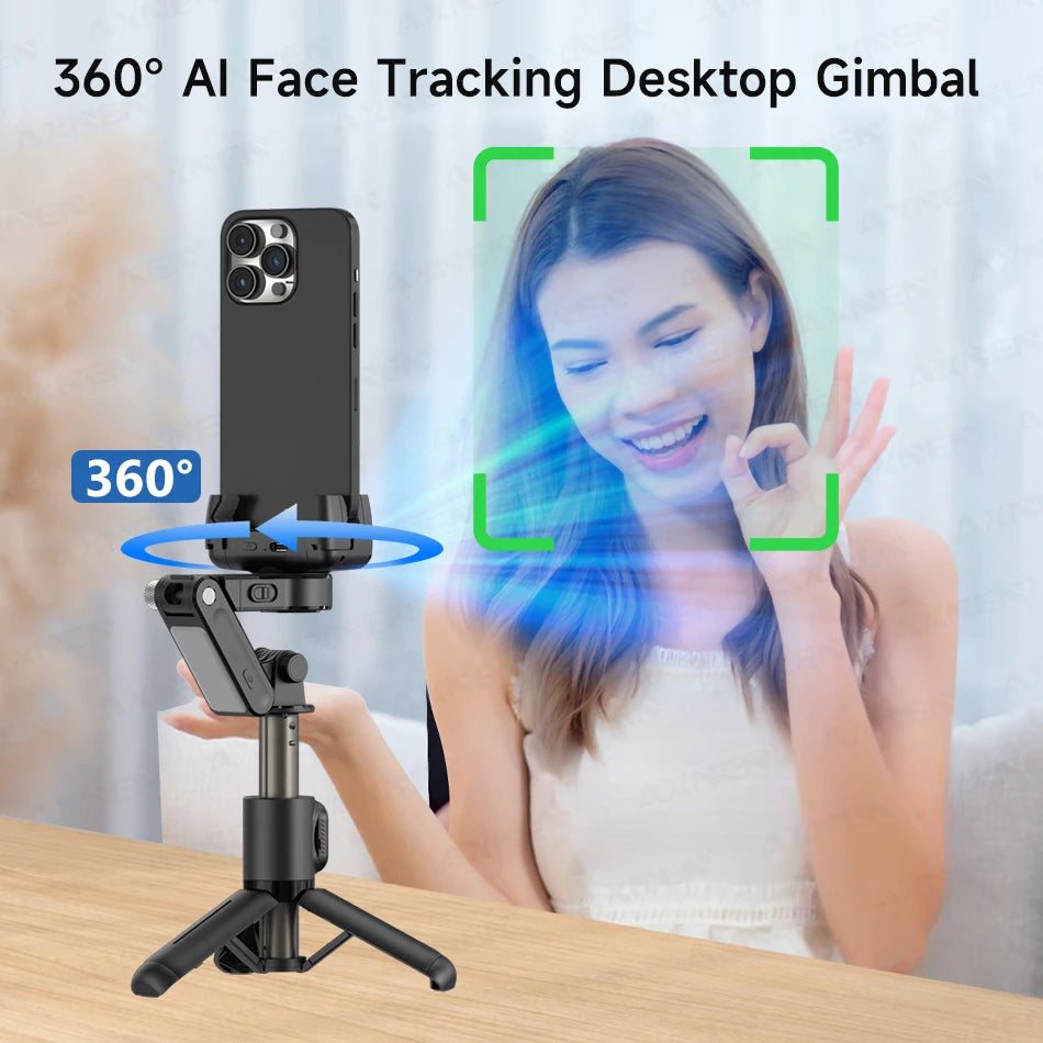 AI Tripod Auto Rotation Face Track 360°