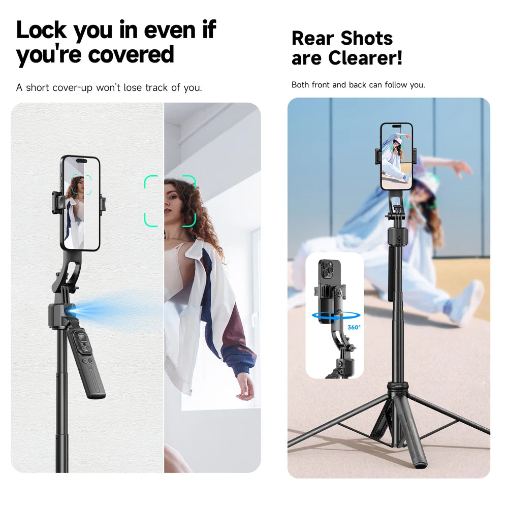 AI Smart Tripod Selfie Stick Foldable 360°